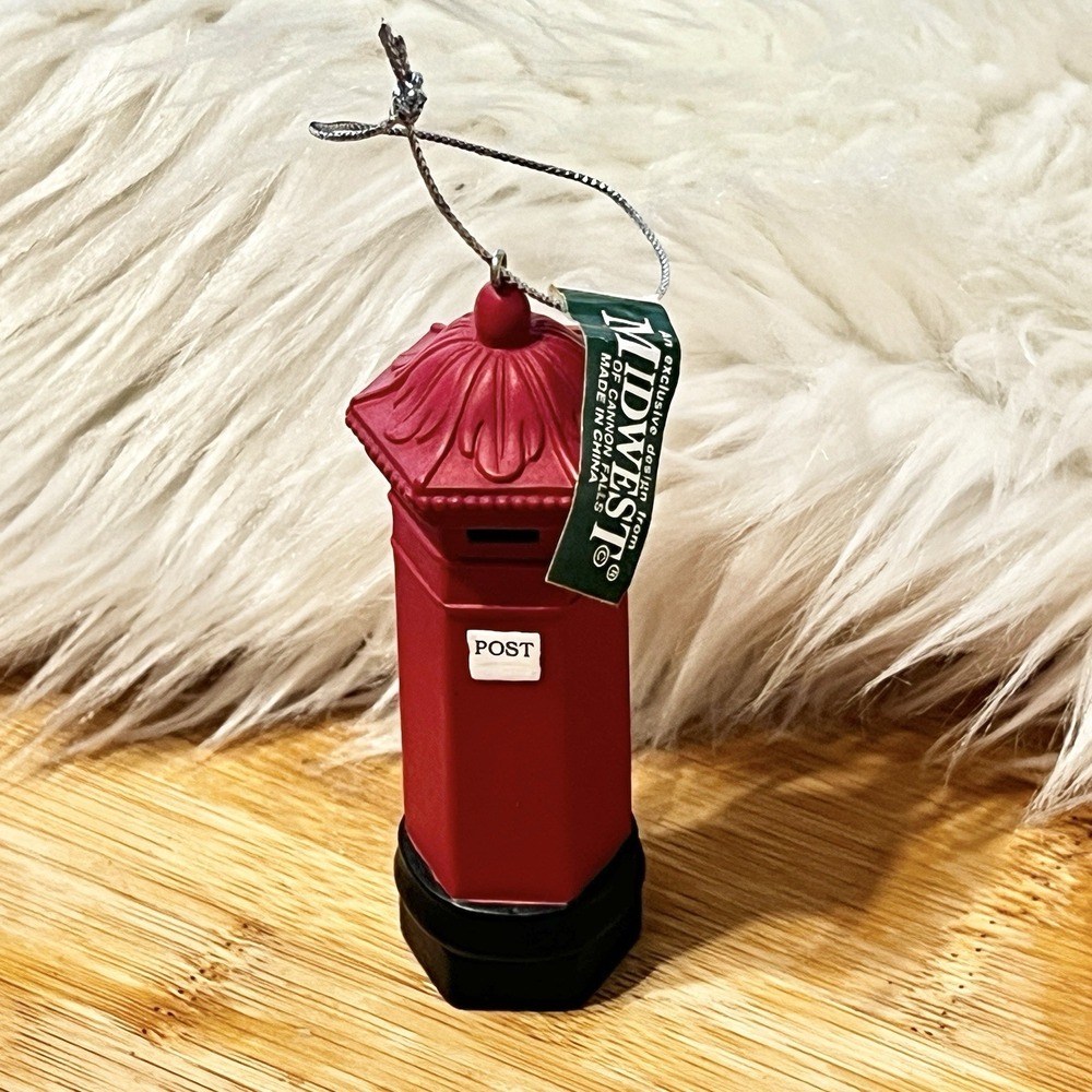 Midwest of Cannon Falls English Postal Box Red Christmas Ornament‎ 3.5" NOS